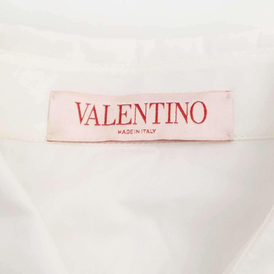 VALENTINO ヴァレンティノ 24AW フラワーデザインスリーブ ブロードシャツ 4B3AB5U05A6 ホワイト 44 VALENTINO（ヴァレンティノ） 24AW フラワーデザインスリーブ ブロード
