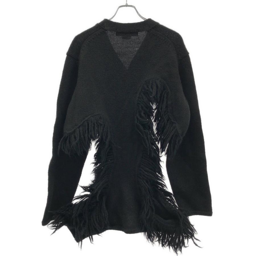 COMME des GARCONS HOMME PLUS コム デギャルソンオムプリュス 23AW オープンサイド ウールフリンジデザインカーディガン PL-N014 ブラック L COMME des GARCONS HOMME PLUS コム デギャルソンオムプリュス 23AW