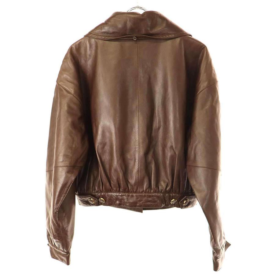 LOEWE ロエベ ビッグカラーナッパレザーブルゾン ブラウン 42  