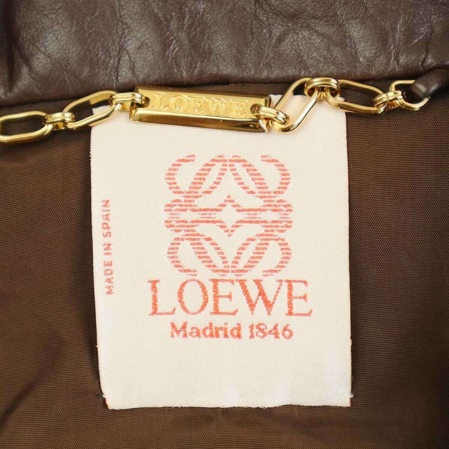 LOEWE ロエベ ビッグカラーナッパレザーブルゾン ブラウン 42  