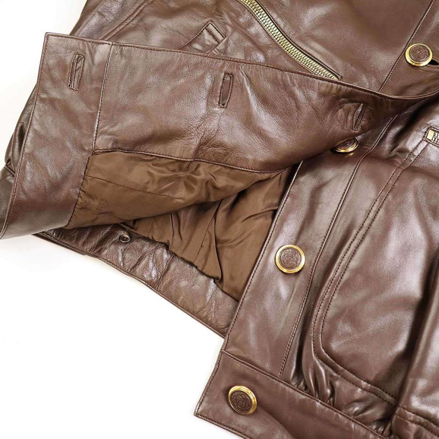 LOEWE ロエベ ビッグカラーナッパレザーブルゾン ブラウン 42  