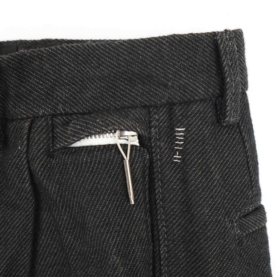 taichi murakami タイチムラカミ PLEATED L/C TRS ウールラミートラウザーパンツ  ブラック 7 TAICHI taichi murakami タイチムラカミ PLEATED L/C TRS ウールラミー