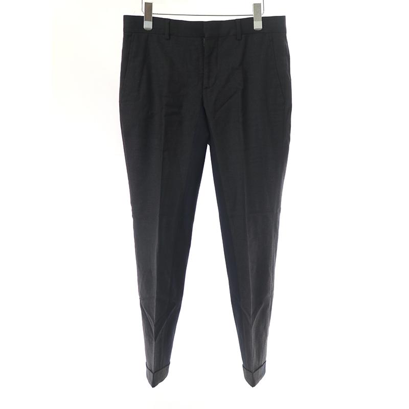 HERMES ウール×カシミヤ スラックス HERMES エルメス 15AW カシミヤ混 ウールバイカラースラックス