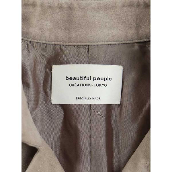 beautiful people ビューティフルピープル フェイクスエードレザートレンチコート ベージュ レディース ITTBAJE99C66