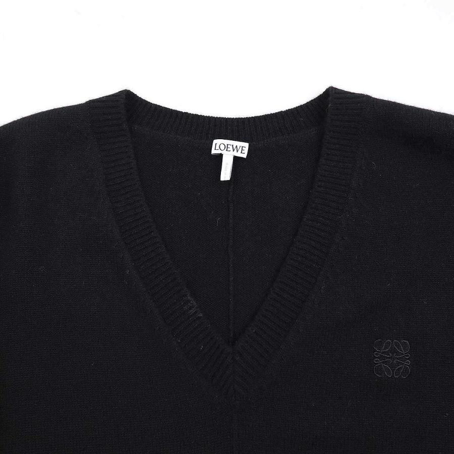 LOEWE - LOEWE ロエベ アナグラムロゴ アシンメトリーカシミヤニットセーター S359Y14KBV ブラック M imgrc0101753035.jpg