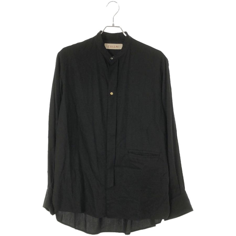 CULLNI クルニ 20SS レーヨンバンドカラーシャツ ブラック 1 20 CULLNI クルニ 20SS レーヨンバンドカラーシャツ ブラック 1 20