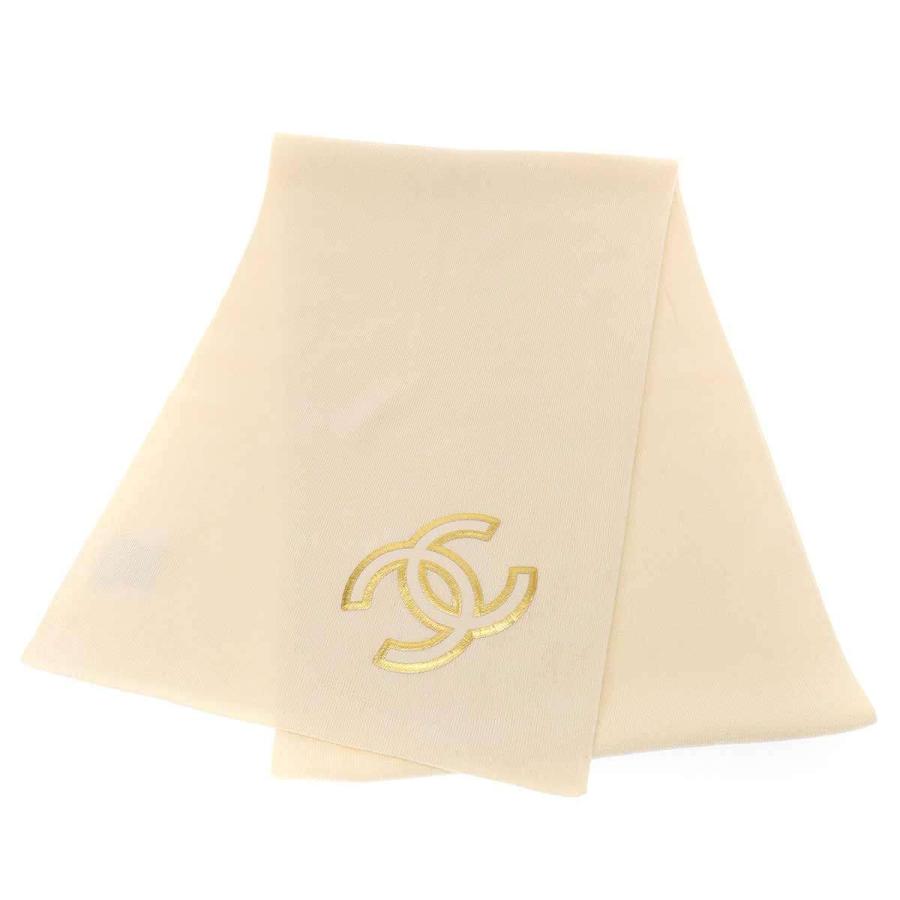 CHANEL シャネル ココマーク カシミヤニットマフラー ホワイト