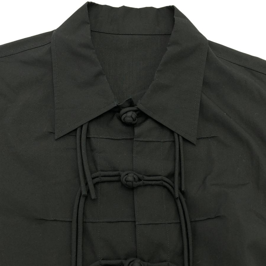 Yohji Yamamoto POUR HOMME ヨウジヤマモト プールオム 22SS 100/2 BROAD BUDDHA BUTTON LONG BLOUSE ブッダボタンブロードロングシャツ HG-B31-029 ブラック 2 Yohji Yamamoto POUR HOMME ヨウジヤマモト プールオム 22SS 100/2