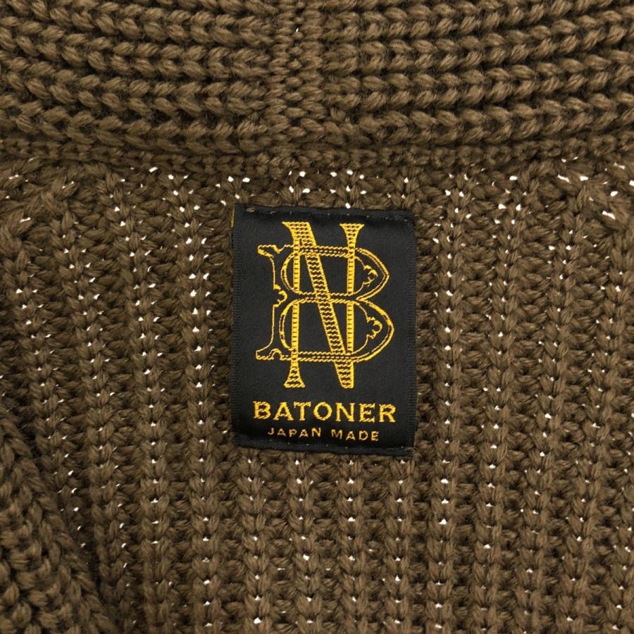 BATONER バトナー ショールカラー ローゲージニットカーディガン