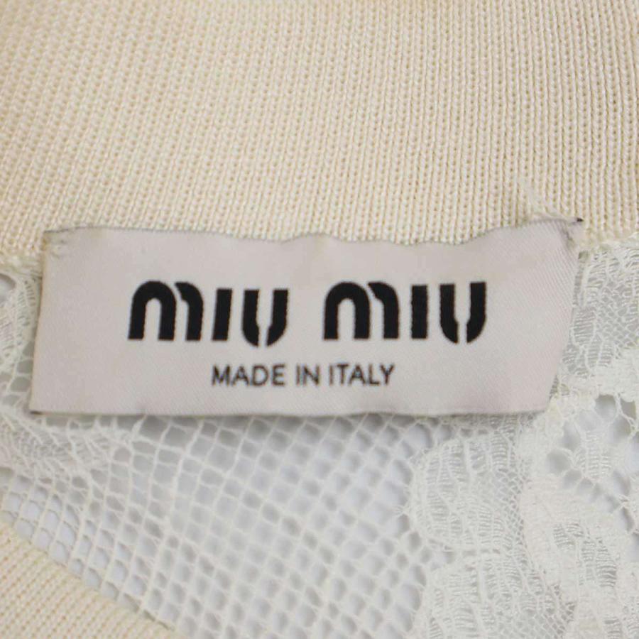 miu miu（ミュウミュウ） フラワーレースデザインTシャツ MT1898 1WK6