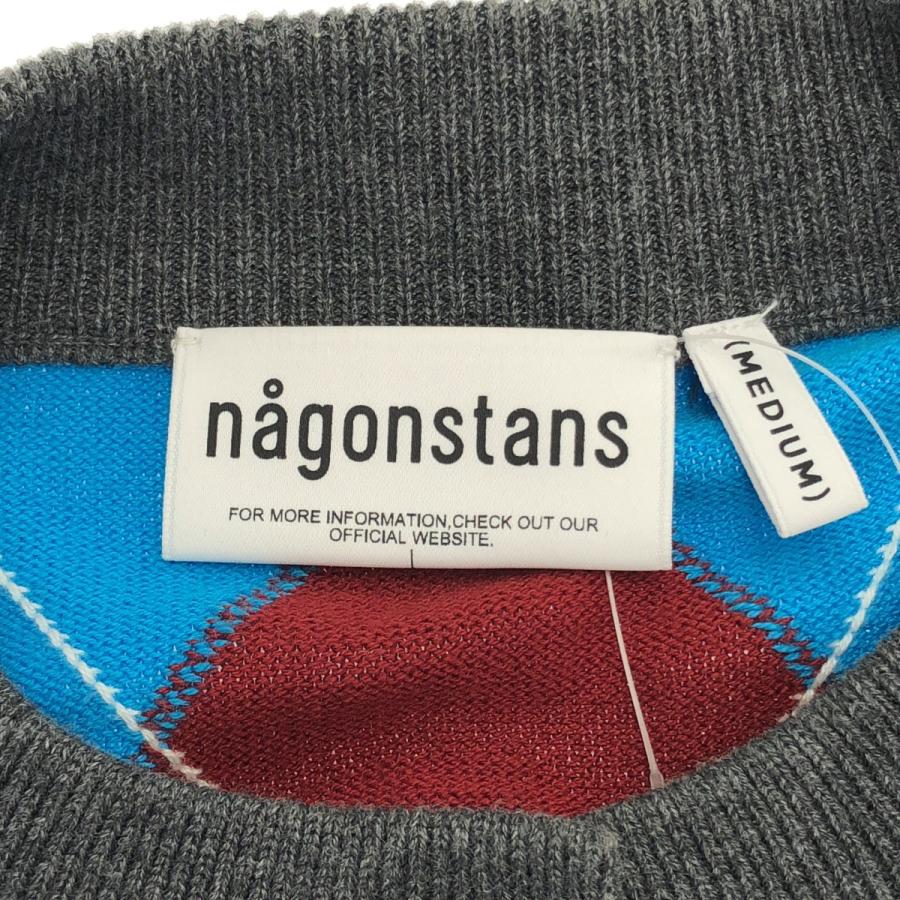 nagonstans ナゴンスタンス 24SS argyle spring cotton  knit college cardigan クロップドアーガイルニットカーディガン 470HS170-1210 ミックスカラー M nagonstans ナゴンスタンス 24SS argyle spring cotton knit college