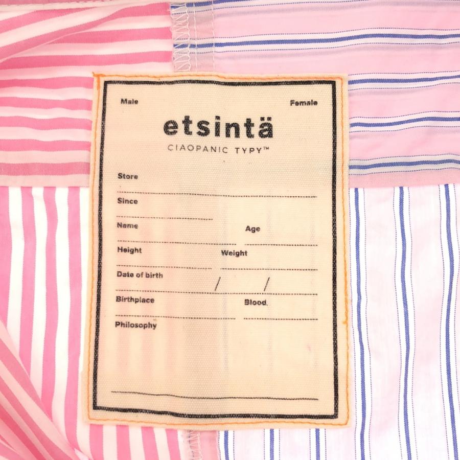 etsinta エシンタ リメイクオーバーストライプシャツ ピンク F