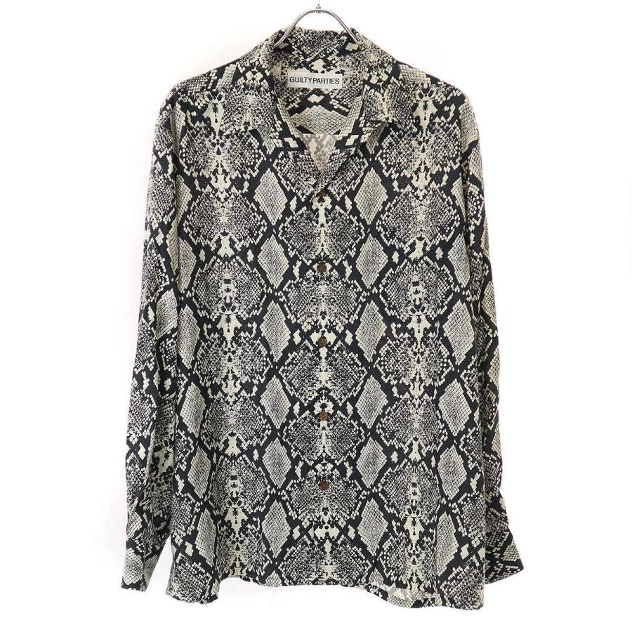 WACKO MARIA（ワコマリア） 23AW PYTHON OPEN COLLAR SHIRT パイソンオープンカラーシャツ ブラック L ...