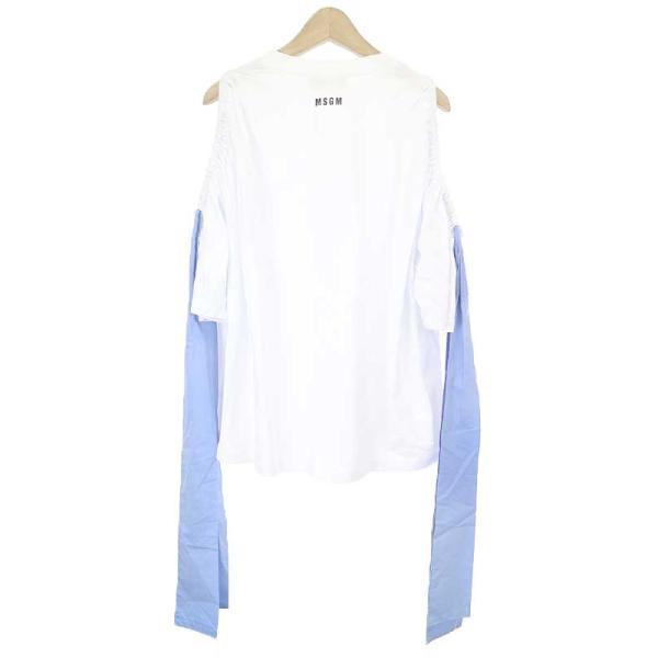 MSGM（エムエスジーエム） オフショルダーリボンオーバーサイズTシャツ 