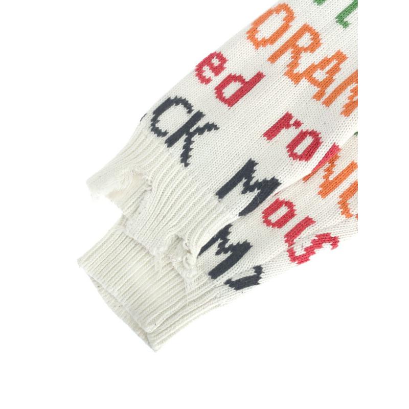 MSGM エムエスジーエム マルチカラーダメージニットセーター ホワイト 