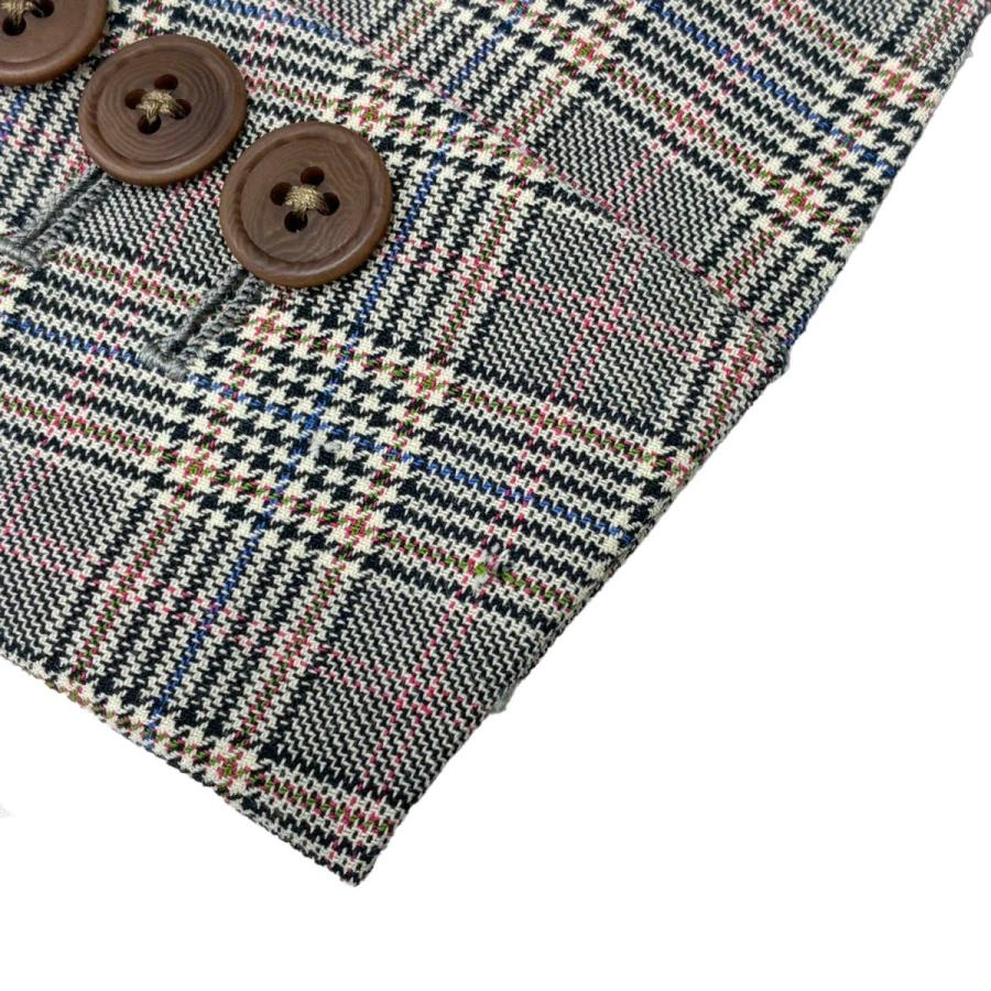 【春夏】LARDINIラルディーニグレンチェックジャケットグレー48 LARDINI（ラルディーニ） グレンチェックテーラードジャケット