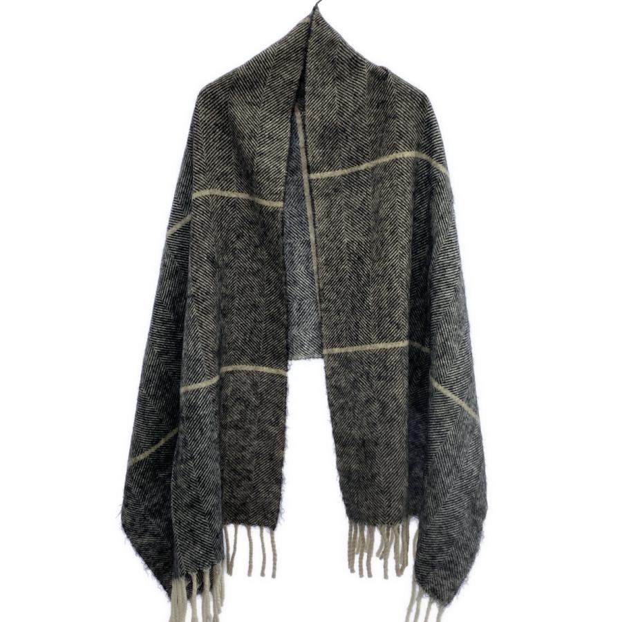 ワイズ チェック ストール マフラー Y's ヨウジヤマモト マフラー ストール チェック柄 ウール 赤 レッド 黄色