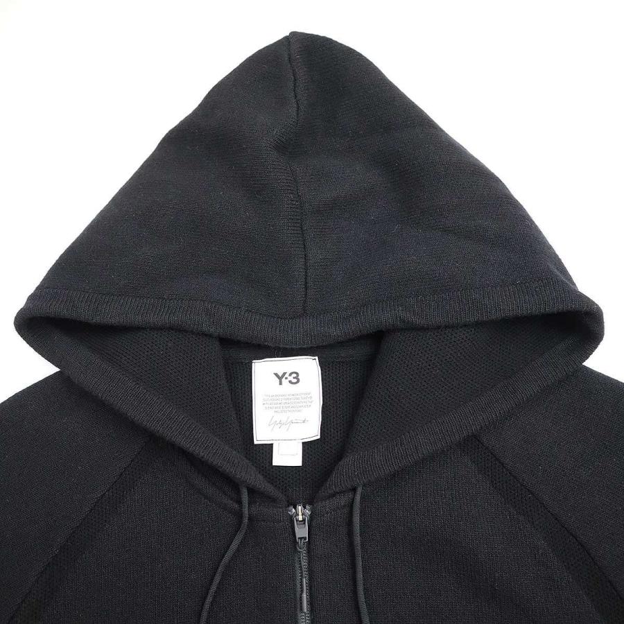 Y-3 ワイスリー M CLASSIC WINTER KNIT HOODED FULL-ZIP HOODIE ロゴ 