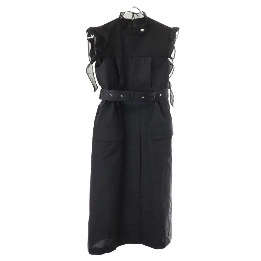 入手困難★sacaiサカイ★コレクションラインフローラル花柄刺繍ワンピース美品黒 sacai - 入手困難☆sacaiサカイ☆コレクションラインフローラル