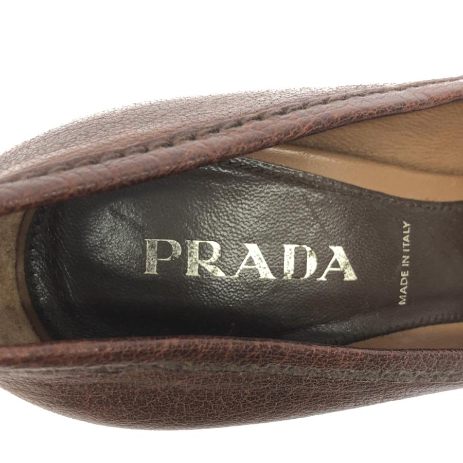 PRADA プラダ レザーローファーパンプス ブラウン 36 ITVQK9H79MFO_4