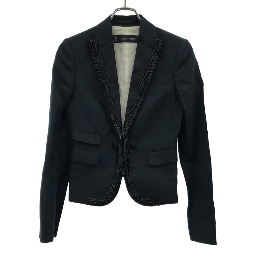 【定価26万円】 DSQUARED2 ショートタキシードジャケット 46 DSQUARED2(ディースクエアード) レオパードラペルタキシードジャケット