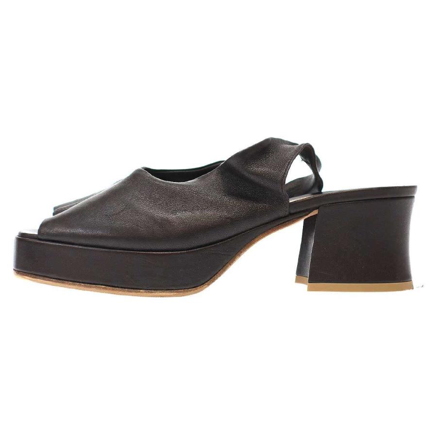 BOTTEGA VENETA ボッテガヴェネタ レザーヒールサンダル ブラウン 39