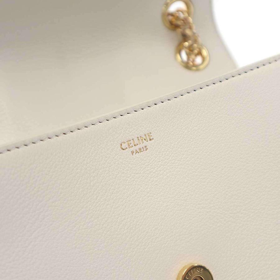 CELINE セリーヌ Victoire Triomphe Shoulder Bag ヴィクトワール ソフトサプルカーフスキン ショルダーバッグ ホワイト ITW6GXMJRMDK_5
