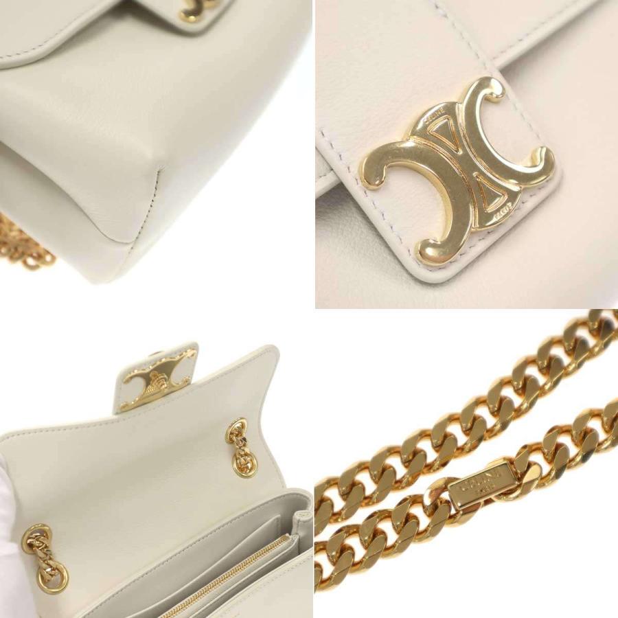 CELINE セリーヌ Victoire Triomphe Shoulder Bag ヴィクトワール ソフトサプルカーフスキン ショルダーバッグ ホワイト ITW6GXMJRMDK_8