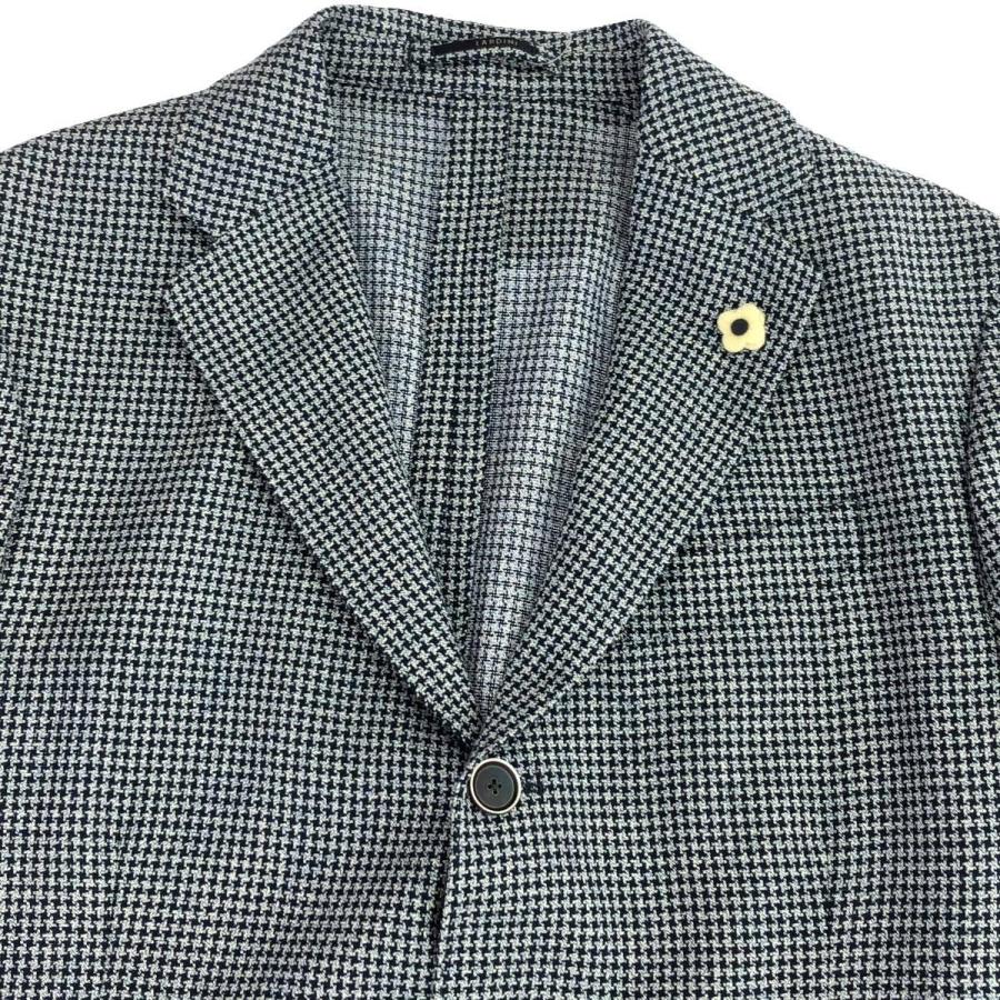 極美品 46 ラルディーニ ハウンドトゥース テーラードジャケット グレー 極美品 46 ラルディーニ ハウンドトゥース テーラードジャケット