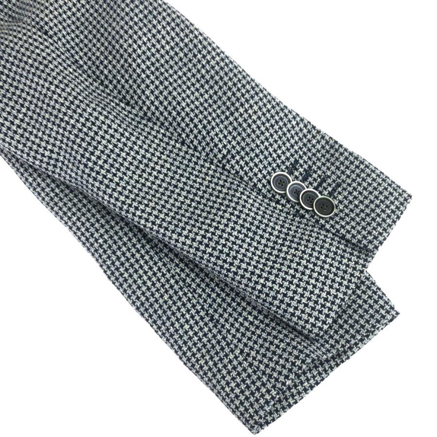 LARDINI（ラルディーニ） ハウンドトゥースシルク混3Bウールテーラード 