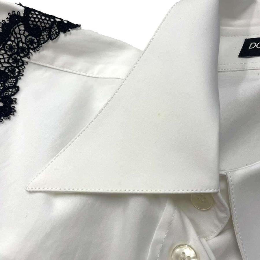DOLCE&amp;GABBANA ドルチェ＆ガッバーナ 23SS オーバーサイズポプリンレースドレスシャツ F5Q62T FU5T9 ホワイト 36 DOLCE&GABBANA（ドルチェ & ガッバーナ） 23SS オーバーサイズポプリン