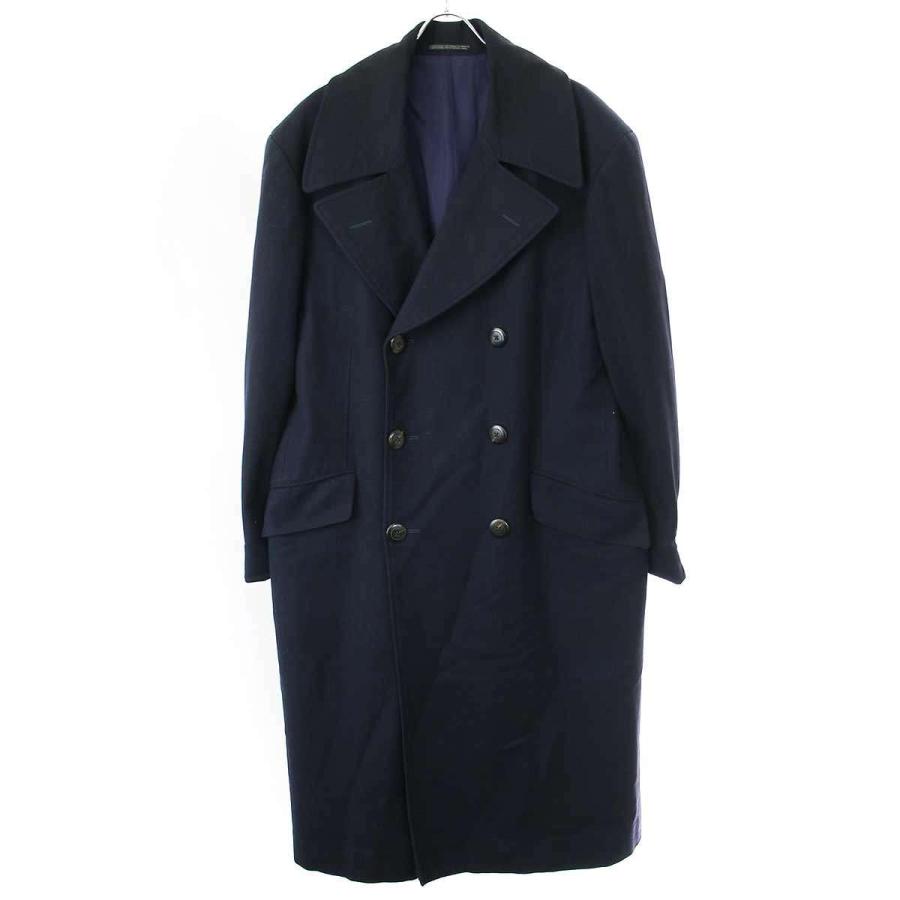 Y's ネイビー ダブルブレスト ロングコート ワイズ コート ダブルブレスト ネイビー Y's ダブルブレストチェスター