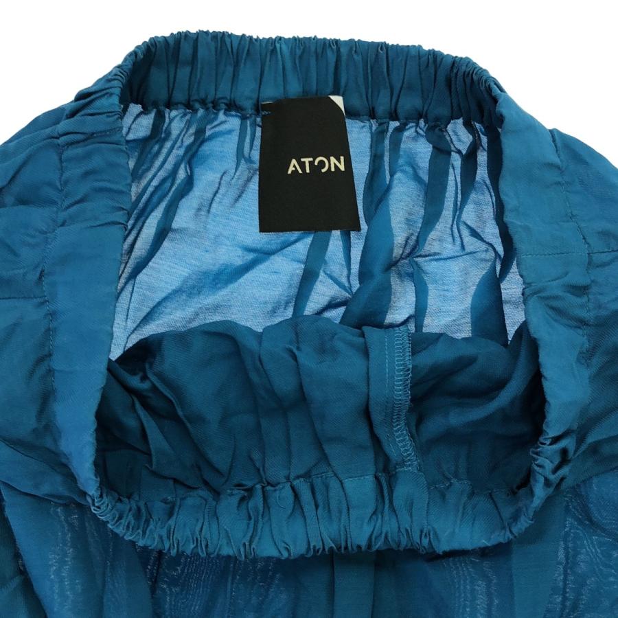 ATON キュプラシルク スリットロングスカート ATON エイトン キュプラシルクロングスカート SKAGBM1107 ブルー 2