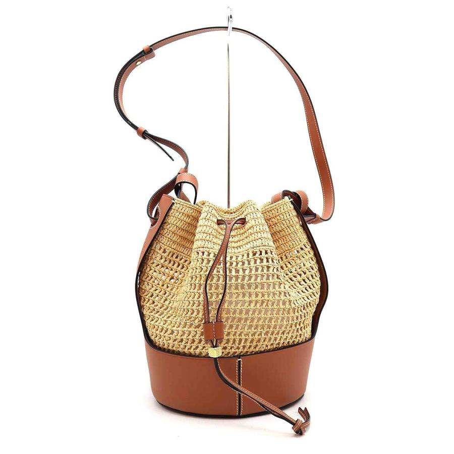 LOEWE ロエベ BALLOON レザーコンビ2WAYラフィアバルーンバッグ 