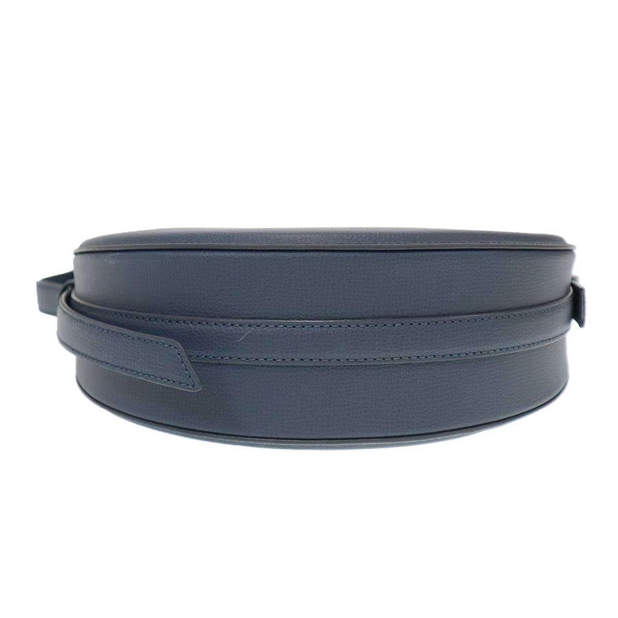 POLENE（ポレーヌ） Dix ハーフムーンレザーショルダーバッグ ブルー