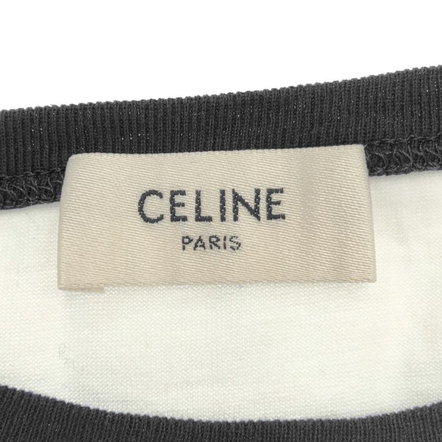 CELINE セリーヌ サントロペフロッキーロゴTシャツ 2X774501F ホワイト ネイビー S CELINE - CELINE セリーヌ サントロペフロッキーロゴTシャツ 2X774501F