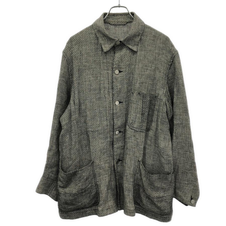 ULTERIOR アルテリア CHAMBRAY GABARDINE COVERALL リネンカバーオールジャケット ULBS10-21A61M-MH グレー 4 ULTERIOR アルテリア CHAMBRAY GABARDINE COVERALL リネンカバーオール