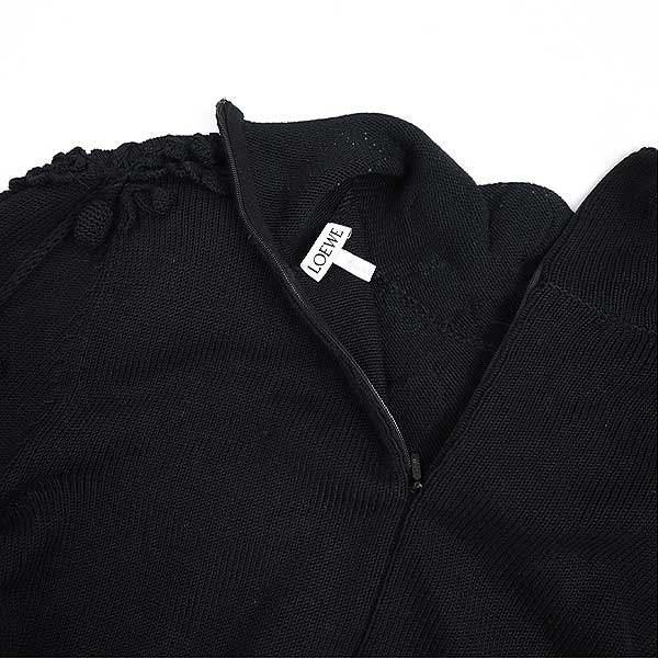 LOEWE ロエベ フラワージャガードタッセルニットセーター S540333X57 ブラック M LOEWE（ロエベ） フラワージャガードタッセルニットセーター