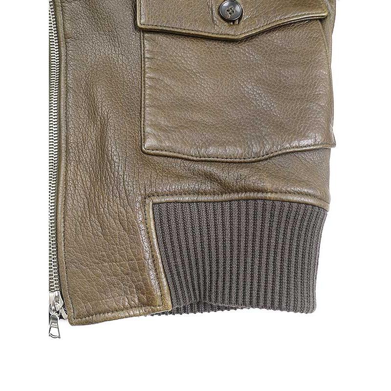 Officine Generale オフィシン ジェネラル Gianni Shearling ムートンジップアップボンバージャケット カーキ L Officine Generale オフィシン ジェネラル Gianni Shearling ムートン