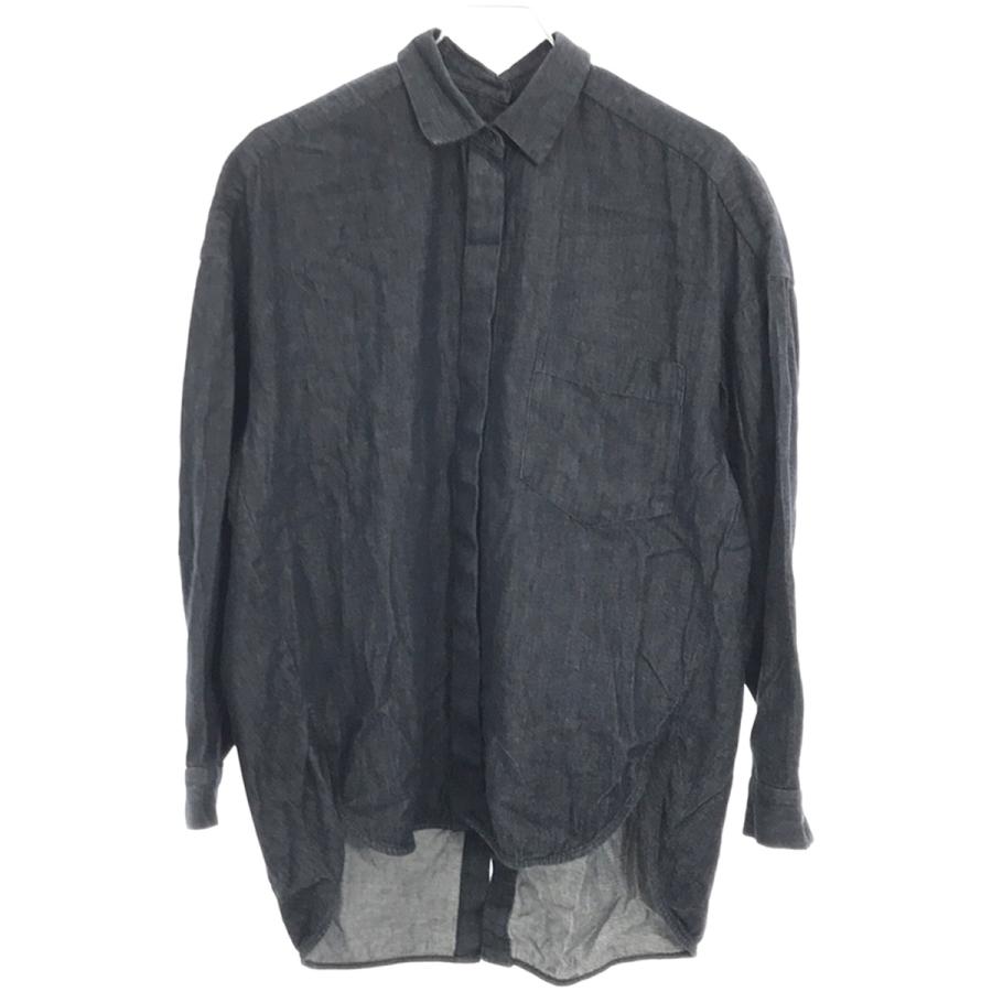 enfold デニム ブラウス カットソー ENFOLD（エンフォルド） 17SS バックオープンデニムシャツ 300AS330