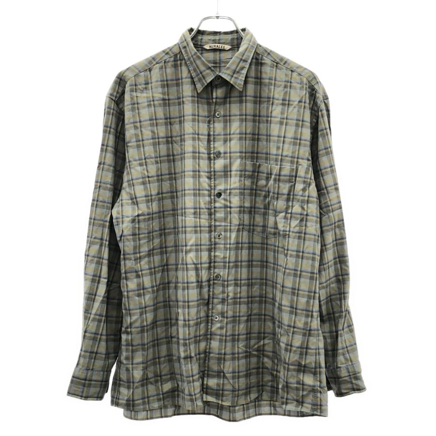 AURALEE　19SS　スーパーライトウール　チェックシャツ AURALEE（オーラリー） 19SS SUPER LIGHT WOOL CHECK SHIRTS スーパー