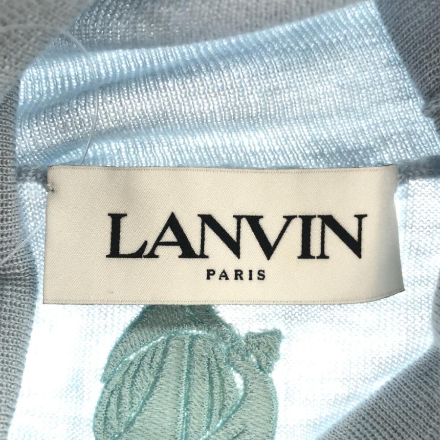 ランバン LANVIN カシミヤ ニット タートルネック セーター LANVIN ランバン ワンポイント刺繍タートルネックカシミヤニット