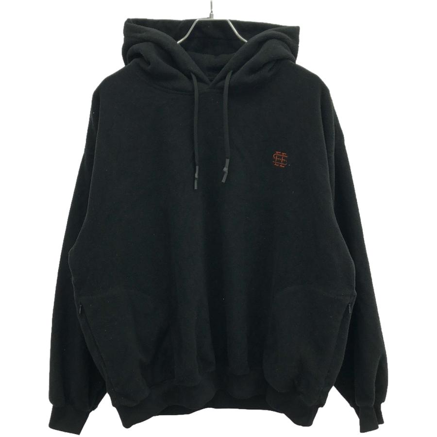 SEE SEE シーシー ロゴ刺繍フリースセットアップ ブラック パーカーM
