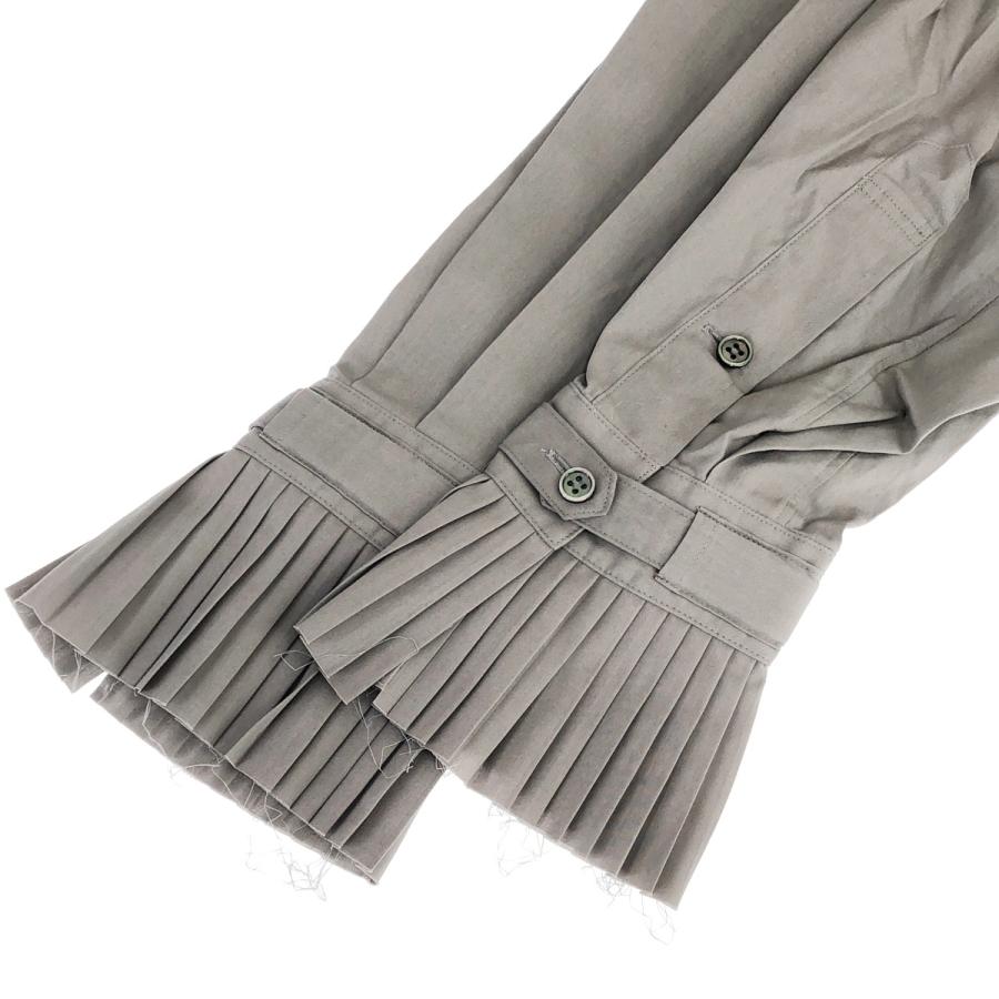 JUN MIKAMI ジュンミカミ 23SS プリーツカラーコットンシャツ グレー F 