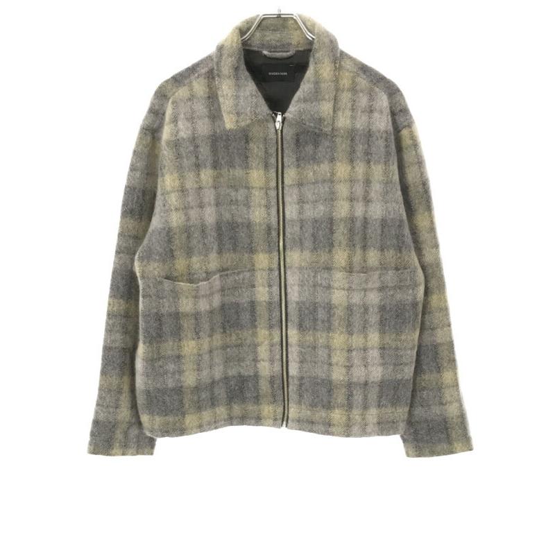MAIDEN NOIR メイデンノアール モヘアウールチェック柄ジップアップ  