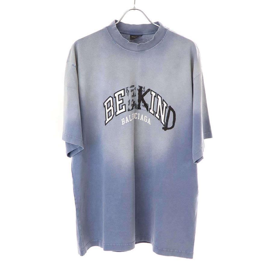 BALENCIAGA be kind tシャツ Balenciaga BE KIND Crewneck T-shirt 'Blue' 764235TPVD54313