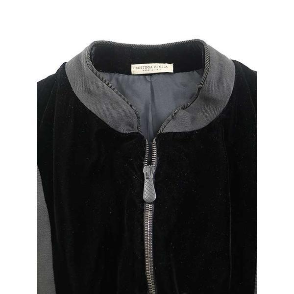 BOTTEGA VENETA ボッテガヴェネタ ベルベット切替ショートジャケット  ブラック 44 BOTTEGA VENETA（ボッテガ・ヴェネタ） ベルベット切替ショート