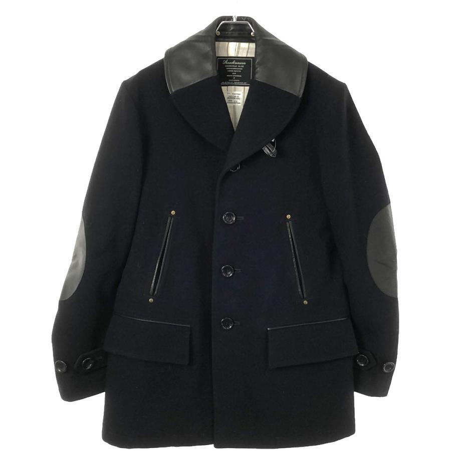 K*T様 アナクロノーム ANACHRONORM コート ネイビー 02 日本製 Anachronorm（アナクロノーム） ホースレザー切替 ウールPコート