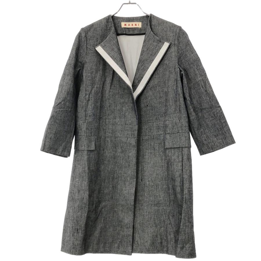 MARNI（マルニ） 11SS ノーカラーデニムロングコート ブラック系 40 