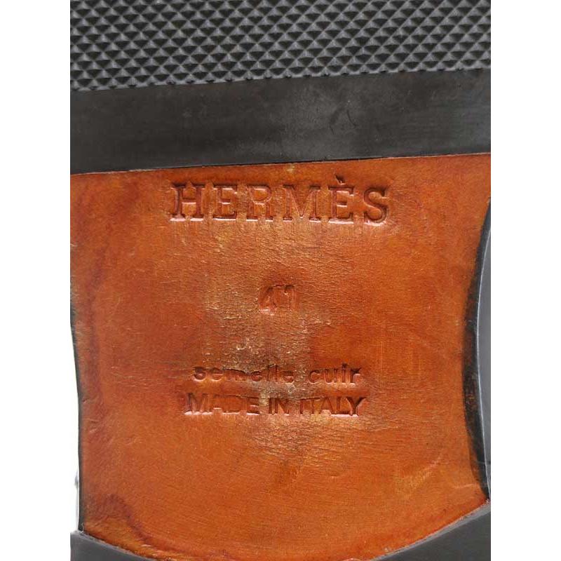 日本正規品取扱店 HERMES エルメス メダリオンレザードレスシューズ ブラック 41 ITYHL0CT31BK